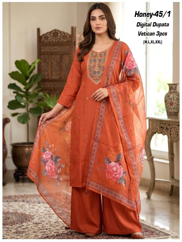 Desi kudi vatican silk 3pcs kurtis wholesale